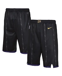Nike Big Boys and Girls Black Toronto Raptors 2024/25 City Edition Swingman Performance Shorts