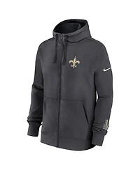 Nike Men's Anthracite New Orleans Saints Primetime Club Full-Zip Hoodie
