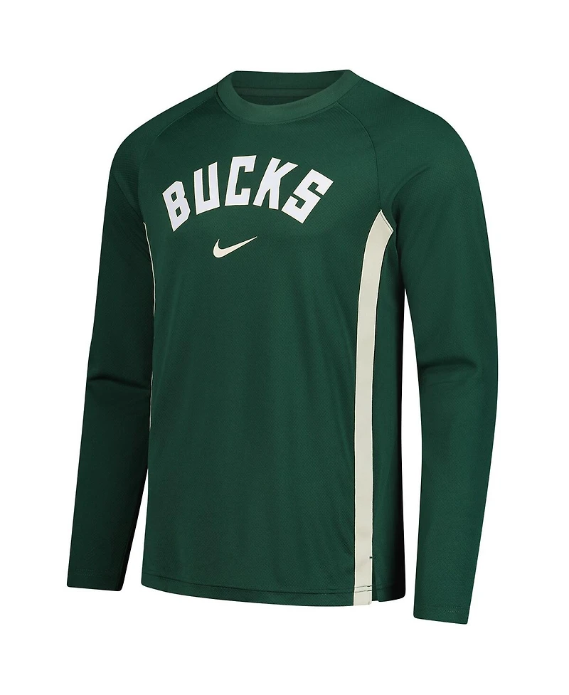 Nike Men's Hunter Green Milwaukee Bucks 2025/26 Authentic Pre-Game Legend Dri-fit Long Sleeve Shooting Shirt