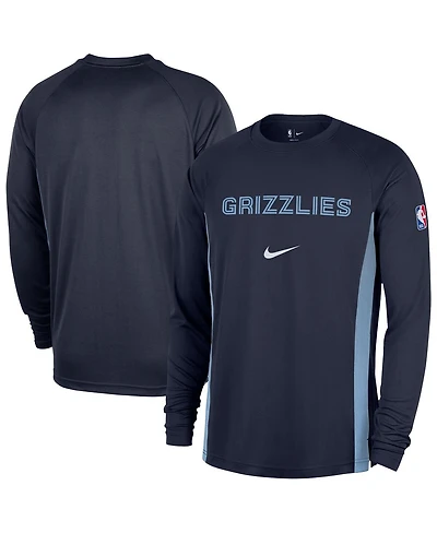 Nike Men's Navy Memphis Grizzlies 2025/26 Authentic Pre-Game Legend Dri-fit Long Sleeve Shooting Shirt