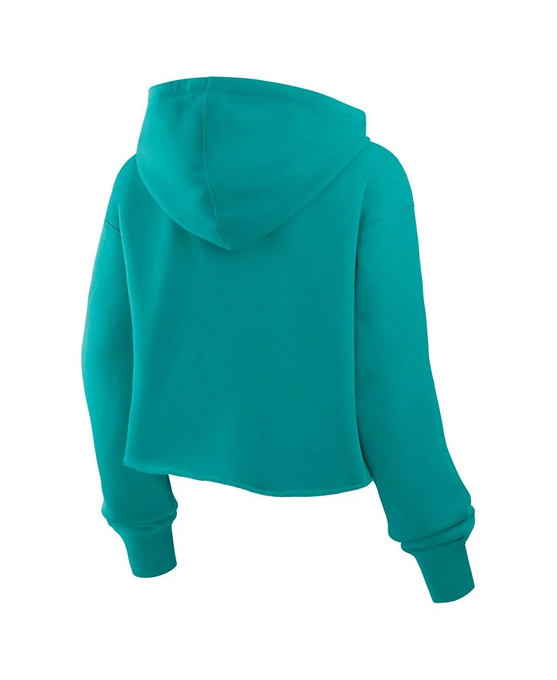 Fanatics Women's Aqua Miami Dolphins Oversized Hometown Heritage Cropped Hoodie