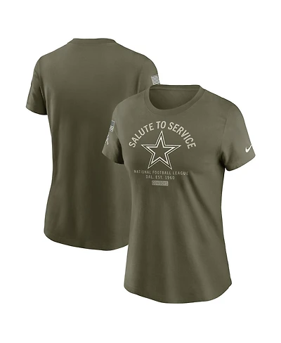Nike Women's Olive Dallas Cowboys 2025 Salute to Service Sideline T-Shirt