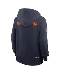 Nike Women's Navy Chicago Bears Sideline Standard Issue Initial Home Dri-fit Hoodie