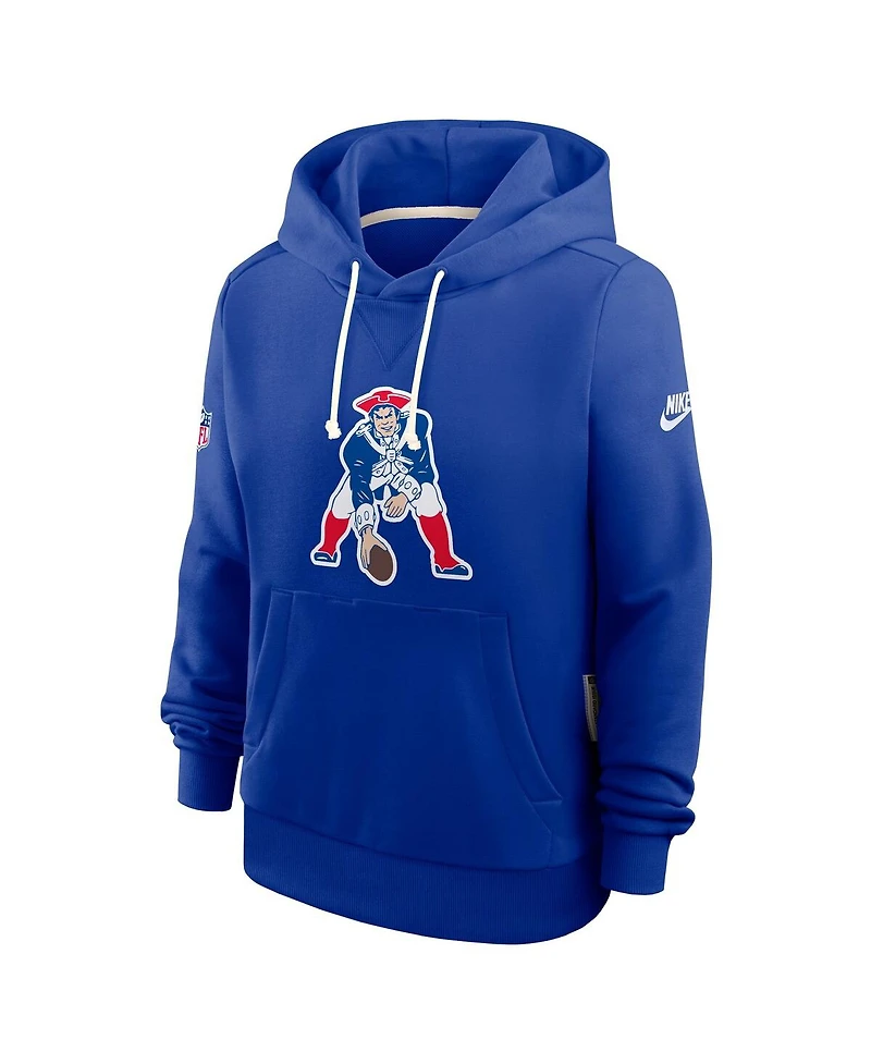 Nike Women's Royal New England Patriots Throwback Sideline Standard Issue Dri-fit Hoodie