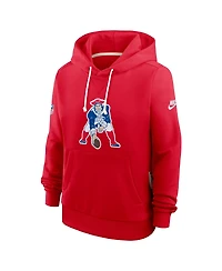 Nike Women's Red New England Patriots Throwback Sideline Standard Issue Dri-fit Hoodie