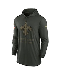 Nike Men's Forest Green New Orleans Saints 2025 Salute to Service Sideline Dri-fit Lightweight Hooded Pullover Sweatshirt