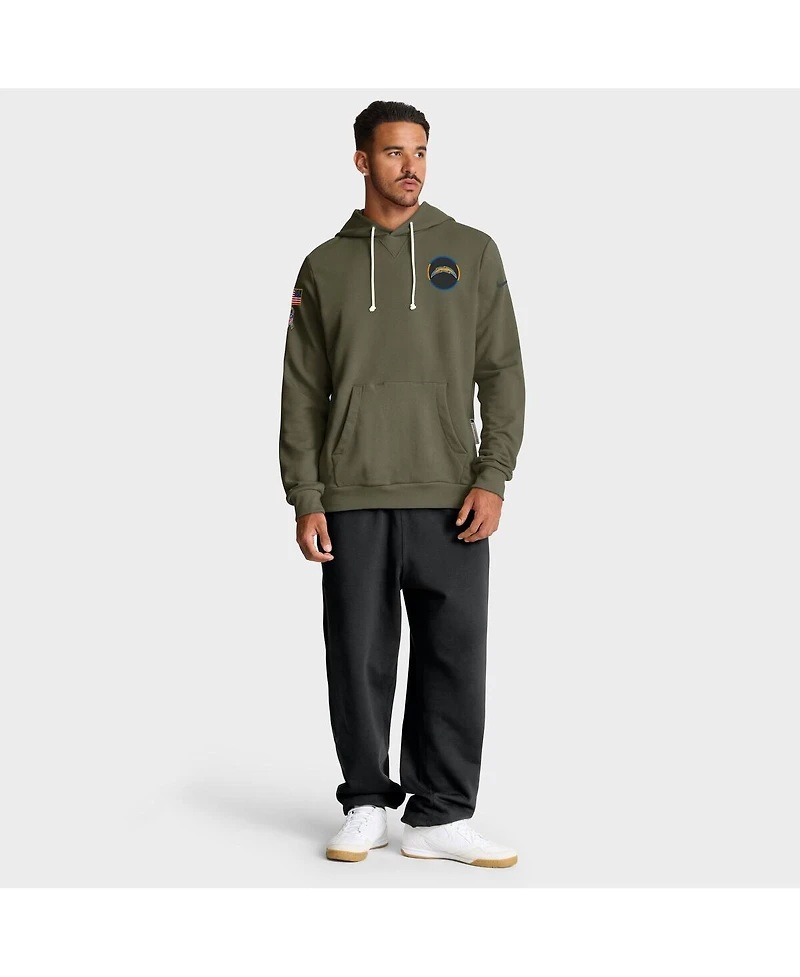 Nike Men's Olive Los Angeles Chargers 2025 Salute to Service Sideline Standard Issue Dri-fit Hoodie