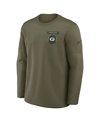 Nike Men's Olive Green Bay Packers 2025 Salute to Service Sideline Coaches Therma-fit Long Sleeve Shirt