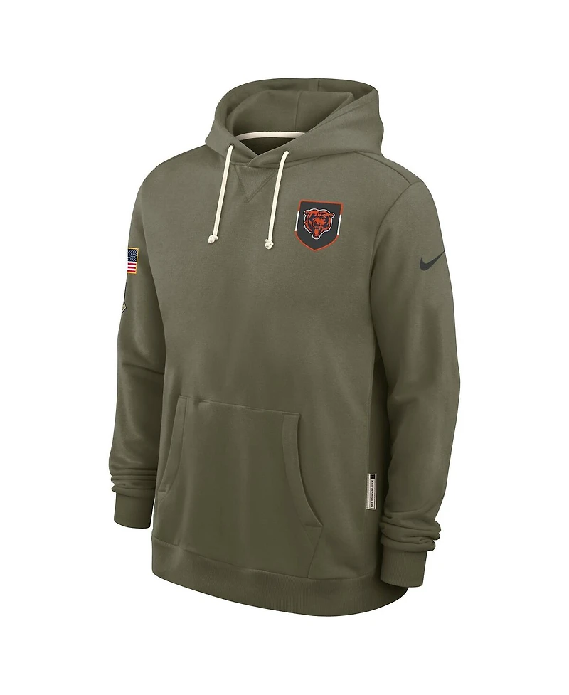 Nike Men's Olive Chicago Bears Big Tall 2025 Salute to Service Sideline Dominant Force Dri-fit Hoodie