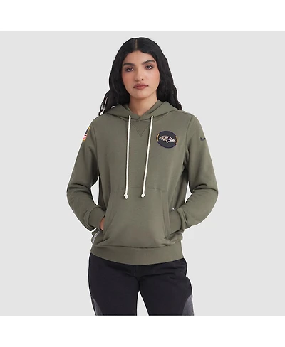 Nike Women's Olive Baltimore Ravens 2025 Salute to Service Sideline Standard Issue Dri-fit Hoodie