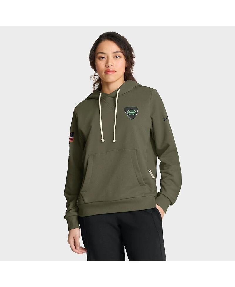 Nike Women's Olive New York Jets 2025 Salute to Service Sideline Standard Issue Dri-fit Hoodie