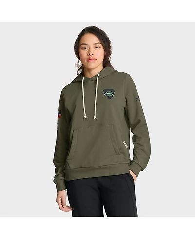 Nike Women's Olive New York Jets 2025 Salute to Service Sideline Standard Issue Dri-fit Hoodie