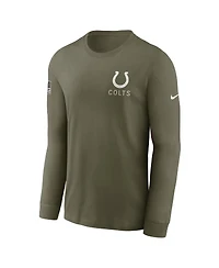 Nike Men's Olive Indianapolis Colts 2025 Salute to Service Sideline Long Sleeve T-Shirt