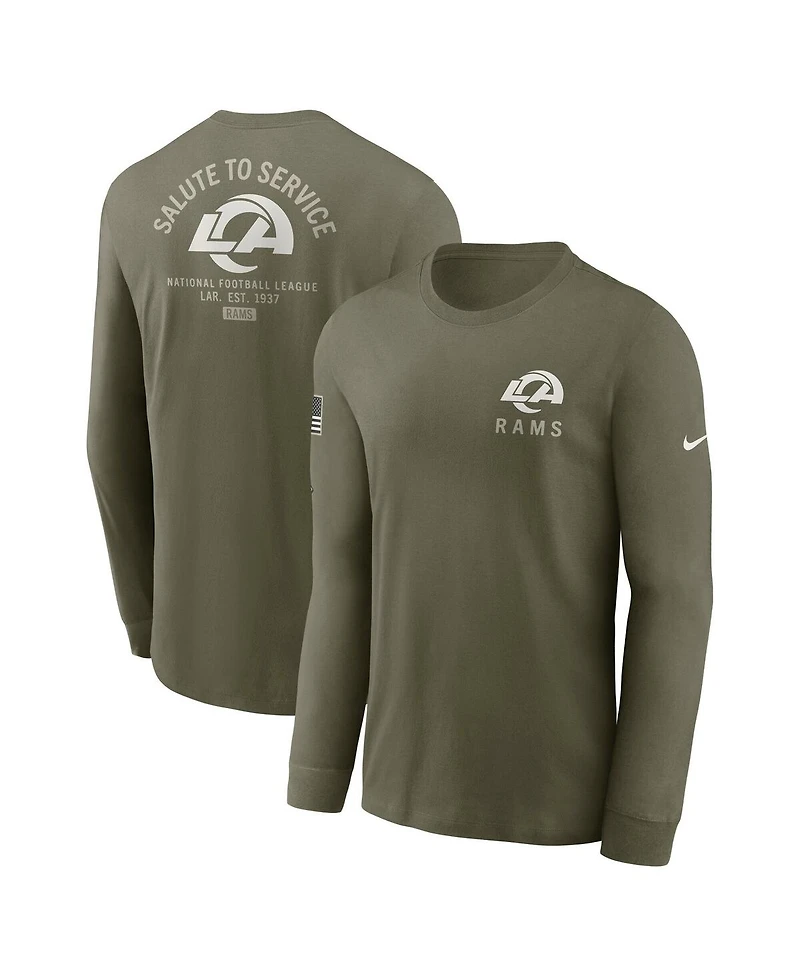 Nike Men's Olive Los Angeles Rams 2025 Salute to Service Sideline Long Sleeve T-Shirt