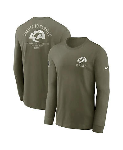 Nike Men's Olive Los Angeles Rams 2025 Salute to Service Sideline Long Sleeve T-Shirt