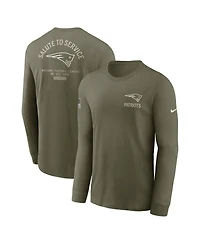 Nike Men's Olive New England Patriots 2025 Salute to Service Sideline Long Sleeve T-Shirt
