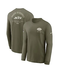 Nike Men's Olive New York Jets 2025 Salute to Service Sideline Long Sleeve T-Shirt