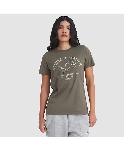 Nike Women's Olive Detroit Lions 2025 Salute to Service Sideline T-Shirt