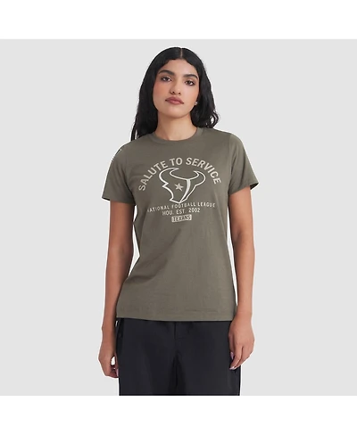 Nike Women's Olive Houston Texans 2025 Salute to Service Sideline T-Shirt