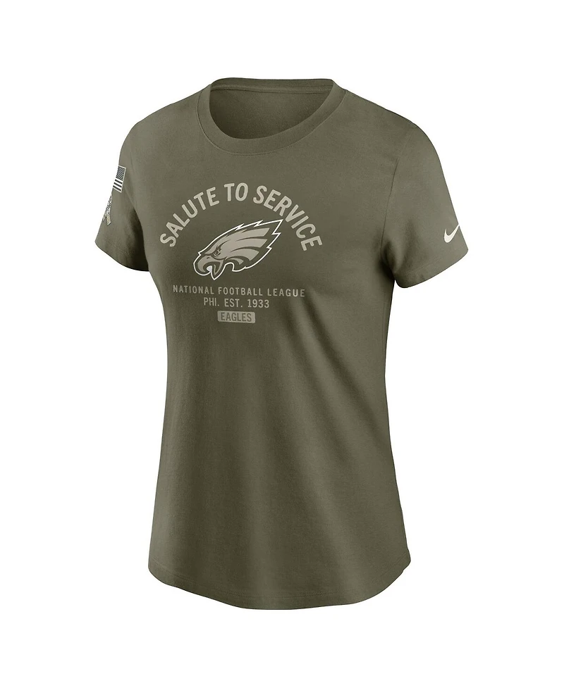 Nike Women's Olive Philadelphia Eagles 2025 Salute to Service Sideline T-Shirt