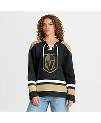 Fanatics Women's Black Vegas Golden Knights Icing Long Sleeve Lace Up Sweatshirt