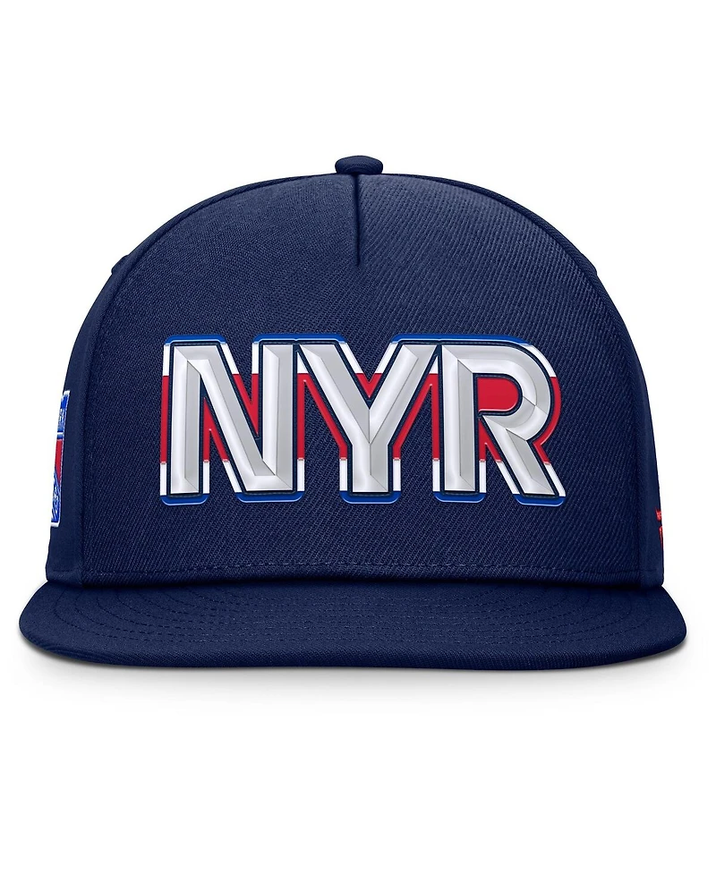 Fanatics Men's Navy New York Rangers Authentic Pro Rink Team Code Snapback Hat