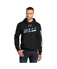 Starter Men's Black Buffalo Bills Wordmark Logo Pullover Hoodie