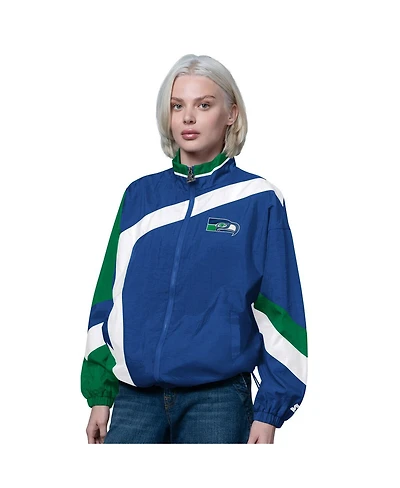 Starter Women's Royal/Green Seattle Seahawks 1st Quarter Full-Zip Windbreaker Jacket