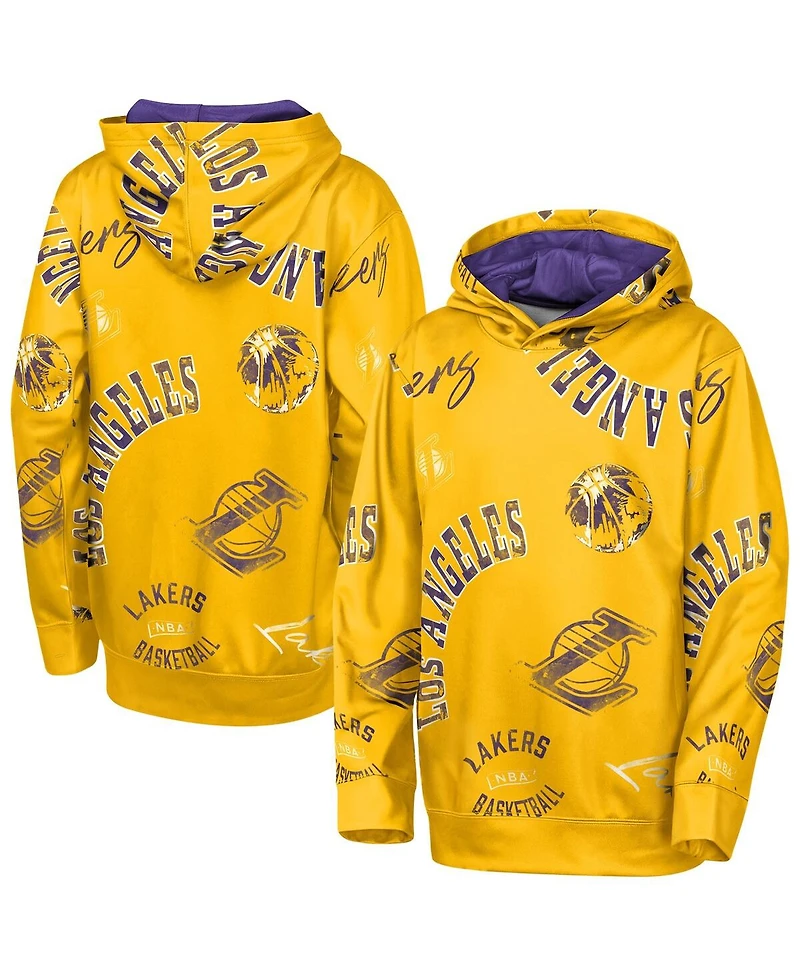 Outerstuff Big Boys and Girls Gold Los Angeles Lakers Moving Violation Hoodie