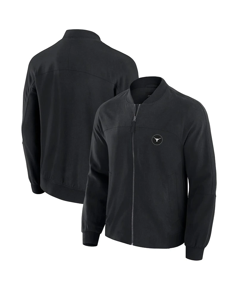 J. Palmer Men's Black Texas Longhorns Lightweight Cover-4 Tri-Blend Full-Zip Jacket