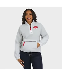 Wear by Erin Andrews Women's Gray Detroit Red Wings Polar Fleece Quarter-Zip Jacket