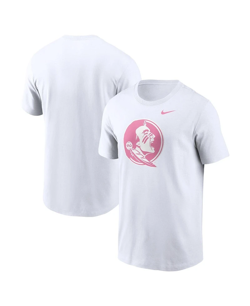 Nike Men's White Florida State Seminoles Pink Logo T-Shirt