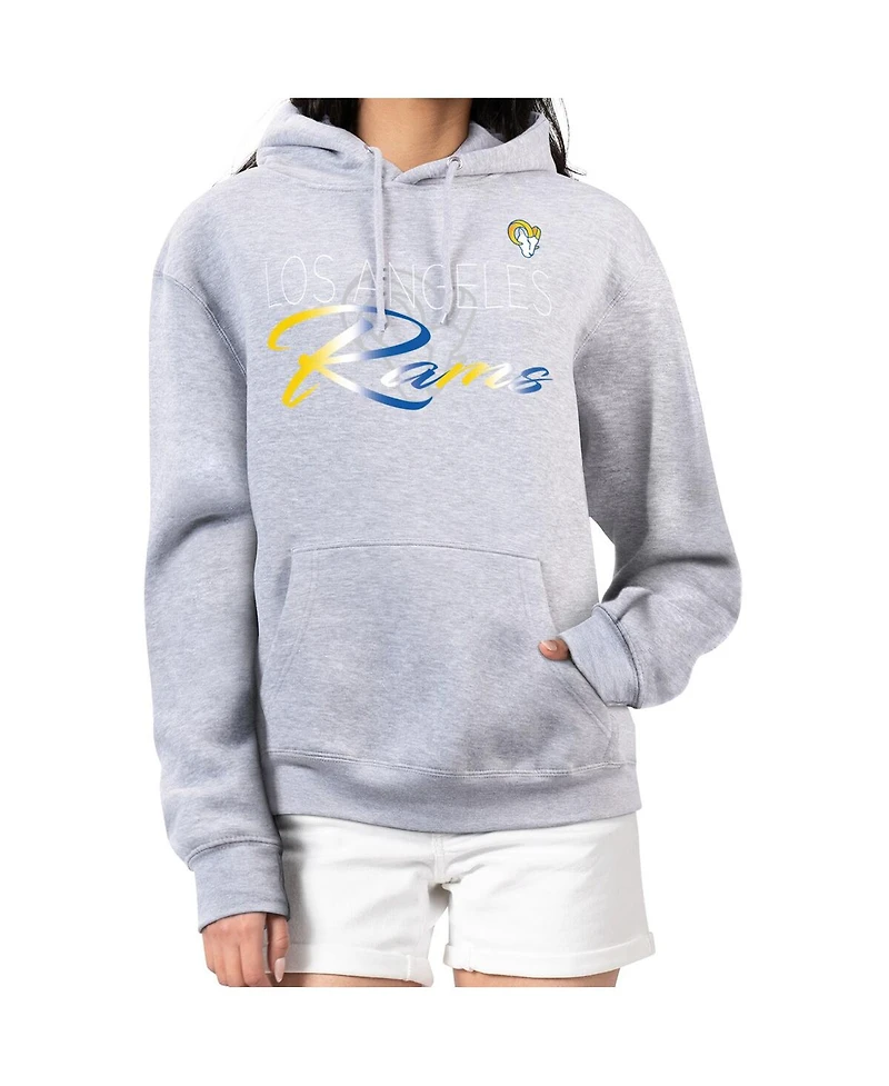 G-iii 4Her by Carl Banks Women's Gray Los Angeles Rams Shadow Logo Fleece Pullover Hoodie