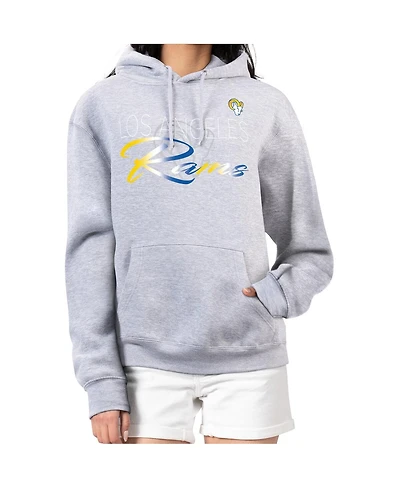 G-iii 4Her by Carl Banks Women's Gray Los Angeles Rams Shadow Logo Fleece Pullover Hoodie
