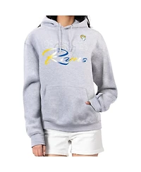 G-iii 4Her by Carl Banks Women's Gray Los Angeles Rams Shadow Logo Fleece Pullover Hoodie