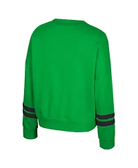 Colosseum Women's Green Oregon Ducks Splashy Crewneck Fleece Sweatshirt