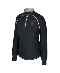 Colosseum Women's Black Oklahoma Sooners Bikram Raglan Quarter-Zip Top