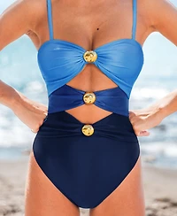 Cupshe Women's Golden O-Ring Linked One Piece Swimsuit