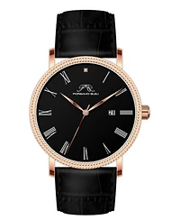Porsamo Bleu Men's Veritas 1 Genuine Leather Band Watch 1361HVEL