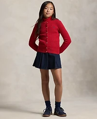 Polo Ralph Lauren Girls 7-16 Mini-Cable Cotton Cardigan