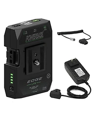 Core Swx PowerBase Edge Lite 49Wh 14.8V Small Form Cine Base Battery Pack and 1.5A Single-Position D-Tap Charger With Coiled D-Tap to 2-Pin Cable for