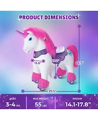 PonyCycle Model Y Pink/Purple Unicorn Rideable Toy for Age 4