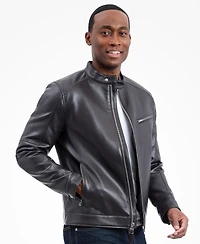 Michael Kors Men's Faux Leather Moto Jacket