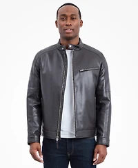 Michael Kors Men's Faux Leather Moto Jacket