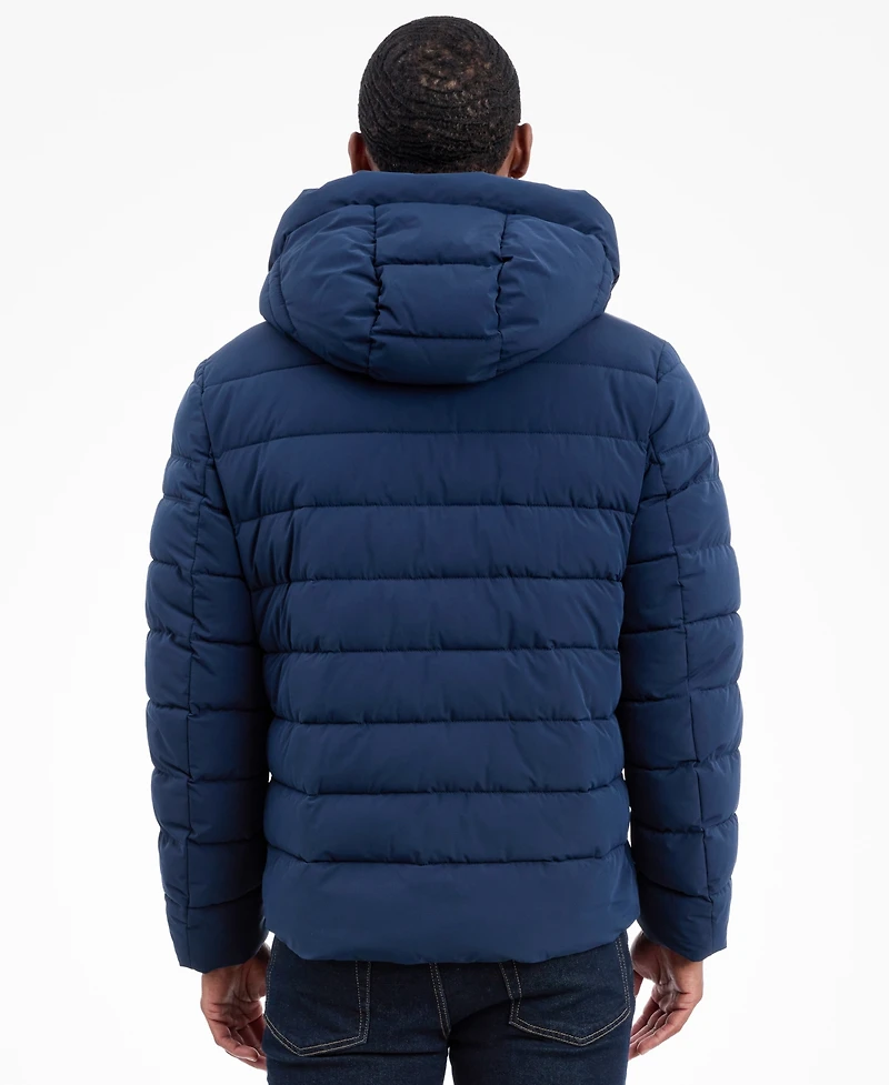 Michael Kors Men's Dressy Hooded Stretch Packable Jacket