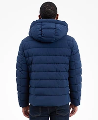 Michael Kors Men's Dressy Hooded Stretch Packable Jacket