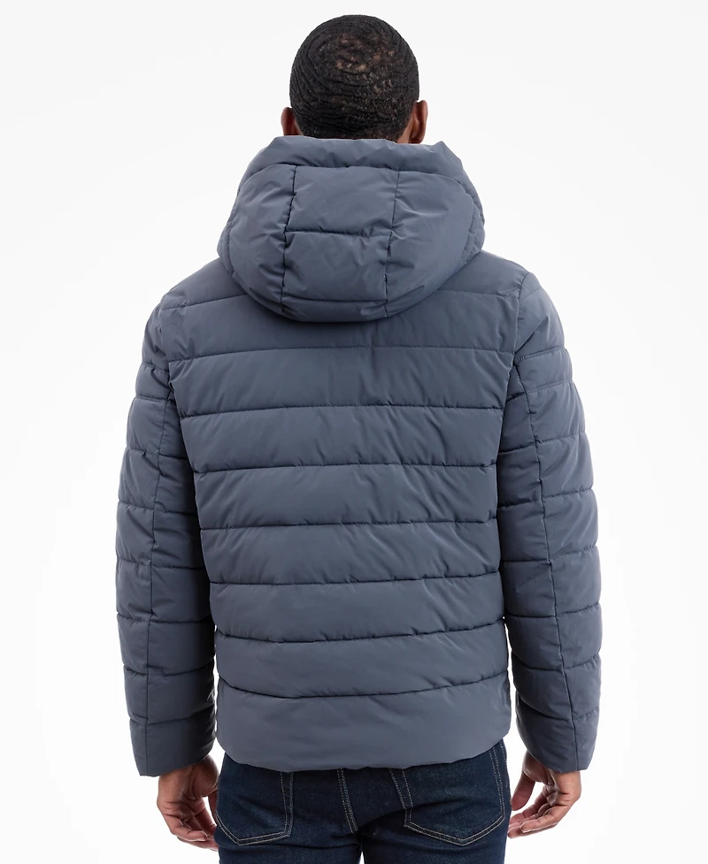 Michael Kors Men's Dressy Hooded Stretch Packable Jacket