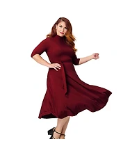 Unique Vintage Plus 1950s Turtleneck Midi Dress