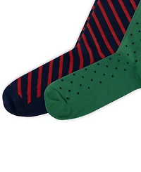Polo Ralph Lauren Men's Dot & Stripe Slack Socks, 2-Pack