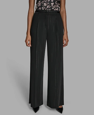 Bcbg Women's Pinstripe High Rise Wide Leg Pants